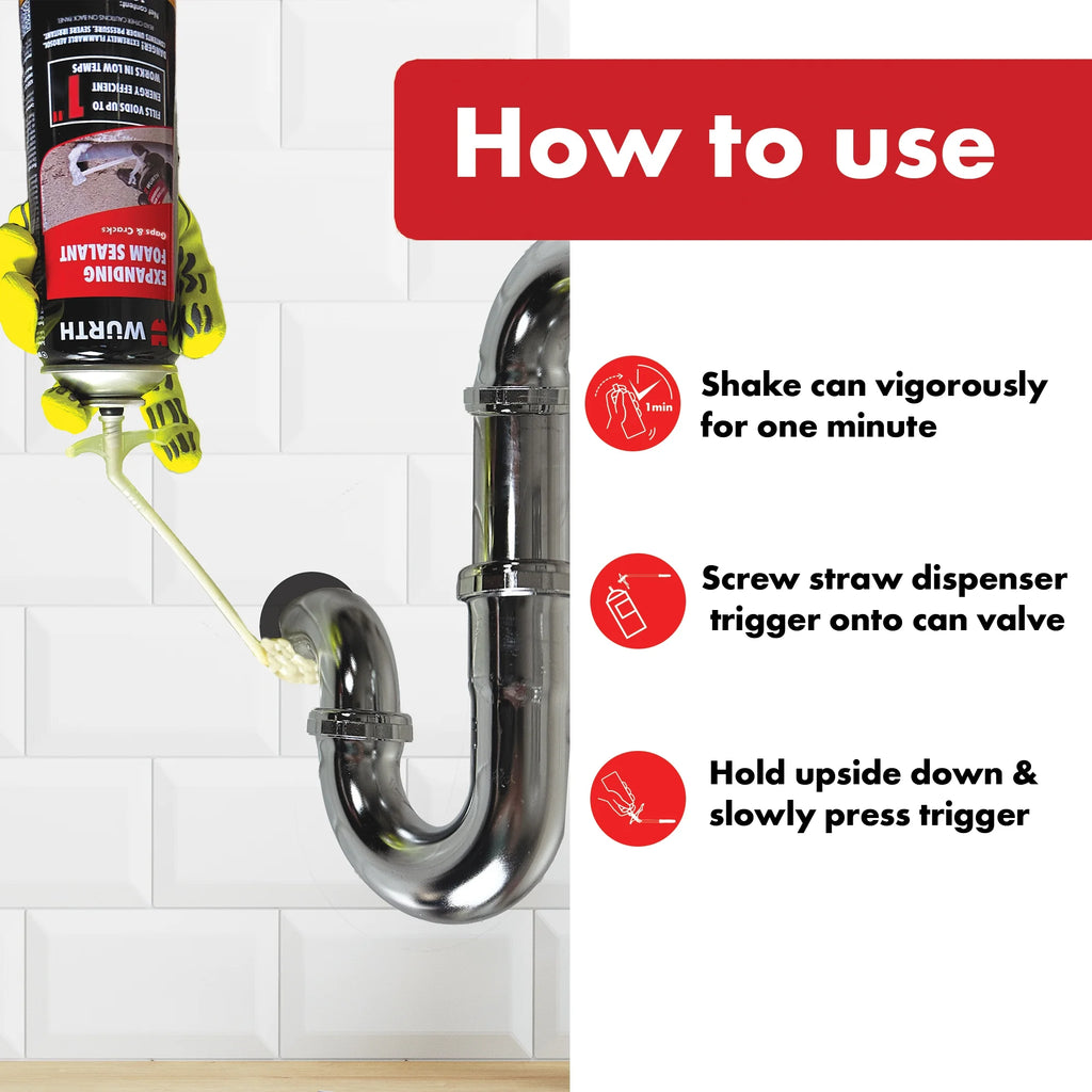 12Oz Expanding Foam Sealant for Gaps and Cracks up to 1 Inch - Insulating Spray Foam